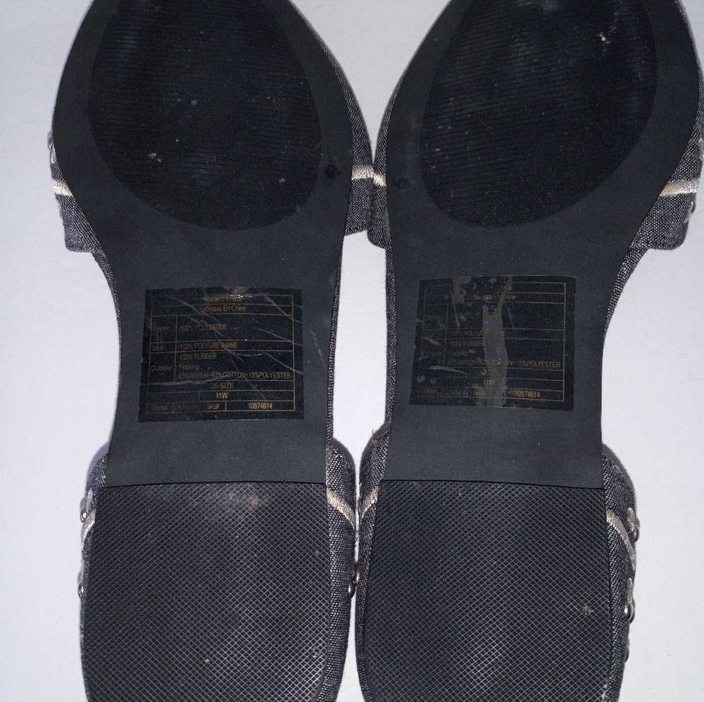 TORRID flats size 11W chambray  with studded detail - Picture 3 of 7